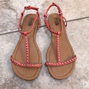 Charlotte Russe Studded Coral Sandals Size 7
